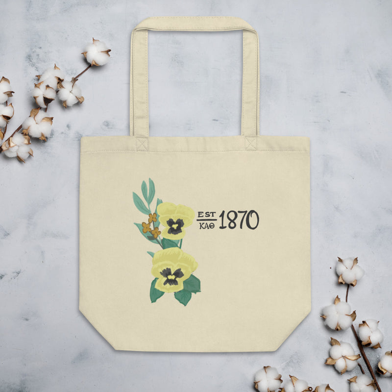 Kappa Alpha Theta 1870 Founding Date Eco Tote Bag in natural oyster