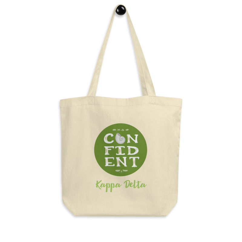 Kappa Delta KD Confident Eco Tote Bag in natural oyster on hook