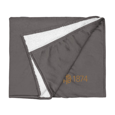 Gamma Phi Beta Plus Embroidered Sherpa Blanket in gray flat