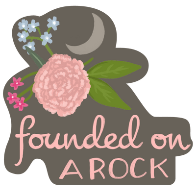 Gamma Phi Beta Sorority Sticker with Founded on a Rock motto