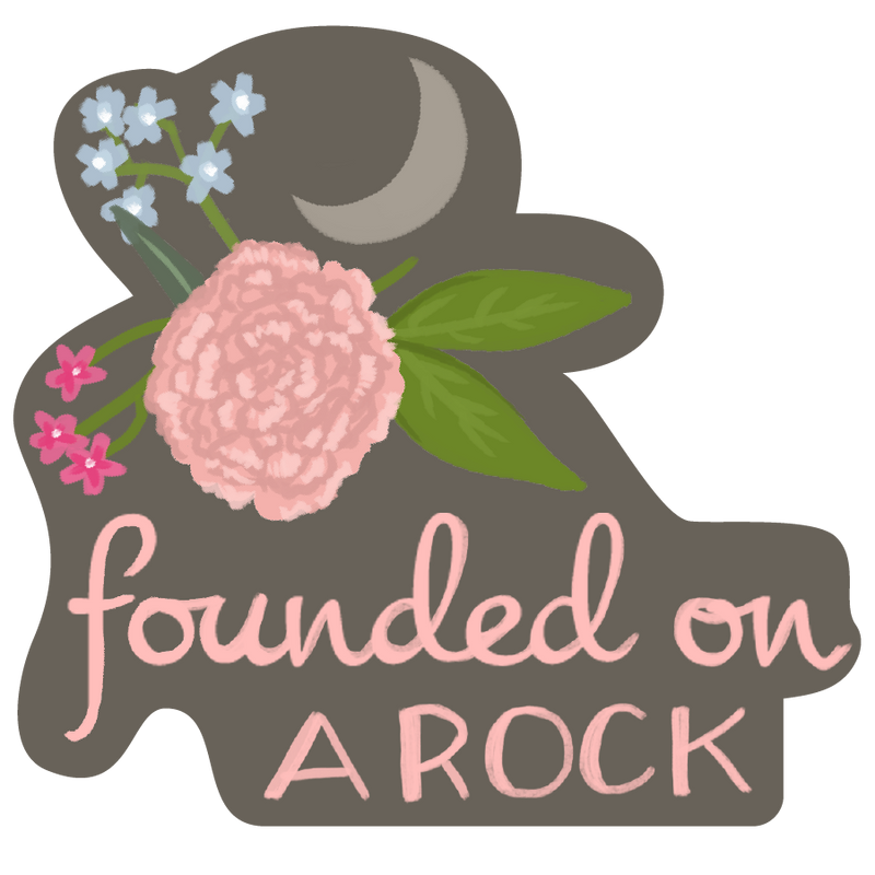 Gamma Phi Beta Sorority Sticker with Founded on a Rock motto