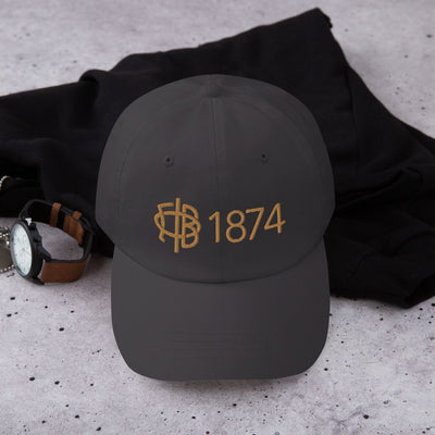 Gamma Phi Beta Sorority Dad Hat in dark gray in lifestyle setting