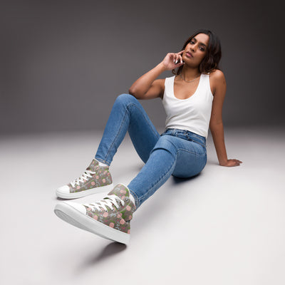Gamma Phi Beta High Top Canvas Shoes shown on model
