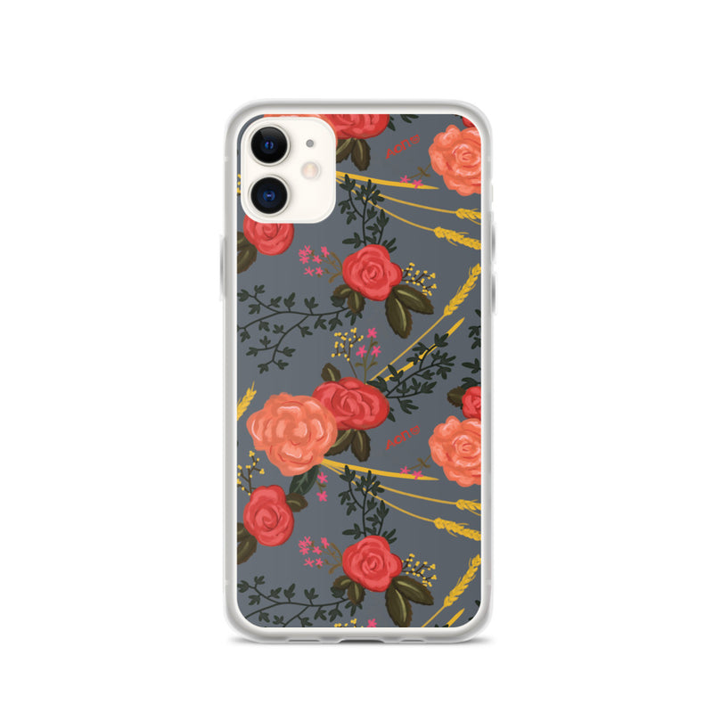 Alpha Omicron Pi Floral Pattern iPhone Case