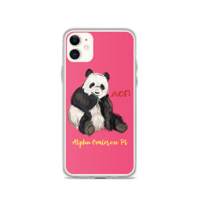 Alpha Omicron Pi Panda Pink iPhone Case