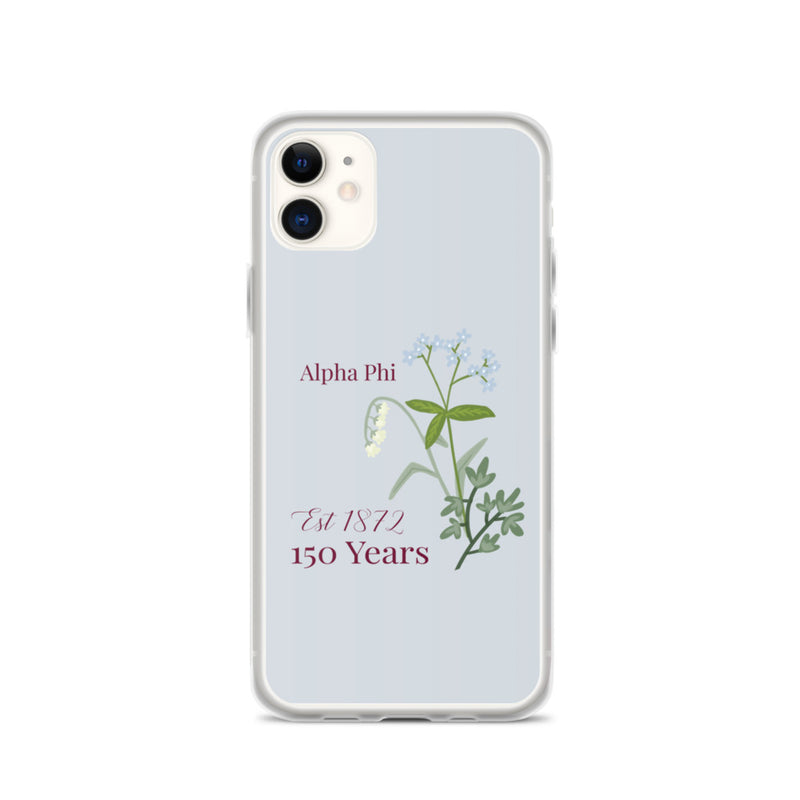 Alpha Phi 150th Anniversary Silver iPhone Case