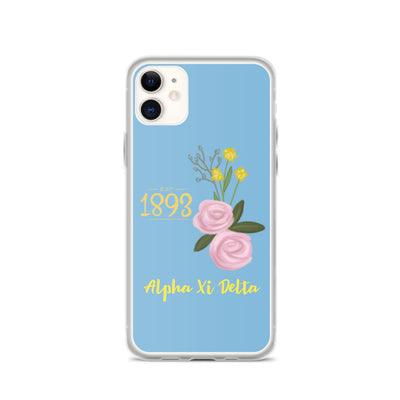 Alpha Xi Delta 1893 Founders Day Blue iPhone Case