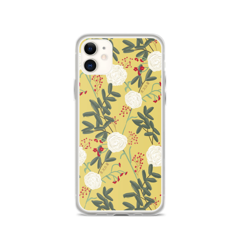 Chi Omega Gold Floral Pattern iPhone Case