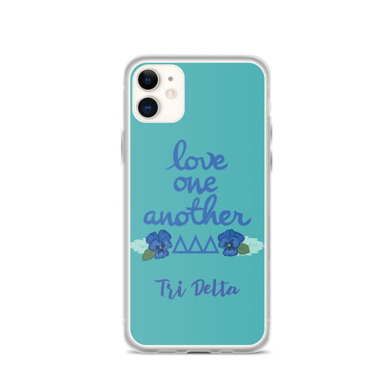 Tri Delta Love One Another Teal iPhone Case