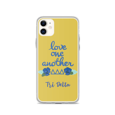 Tri Delta Love One Another Gold iPhone Case