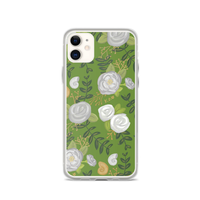Kappa Delta Green Rose Floral Print iPhone 11 Case