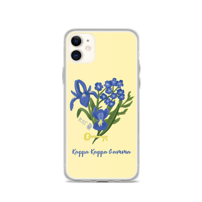 Kappa Kappa Gamma Yellow Fleur de Key iPhone Case on iPhone 11 