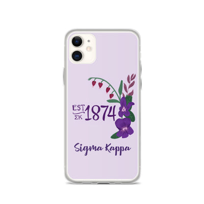 Sigma Kappa 1874 Founders Day Lavender iPhone Case