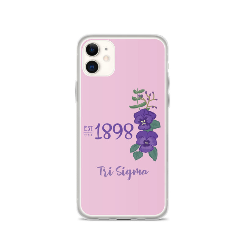 Tri Sigma 1898 Founders Day Design Pink iPhone Case