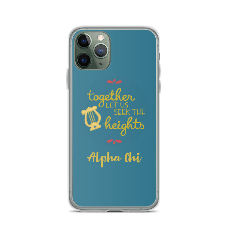 Alpha Chi Omega Motto Teal iPhone Case on iPhone 11 Pro