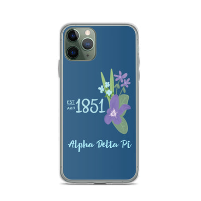 Our premium Alpha Delta Pi 1851 Founding Date Blue iPhone Case iPhone case with a blue 1851 Founding Date design comes with a lifetime guarantee - just like sisterhood! 