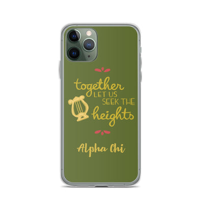 Alpha Chi Omega Together Let Us Seek the Heights iPhone Case