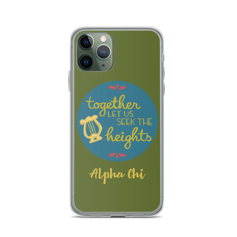 Alpha Chi Omega Together Let Us Seek The Heights iPhone Case in 11 Pro
