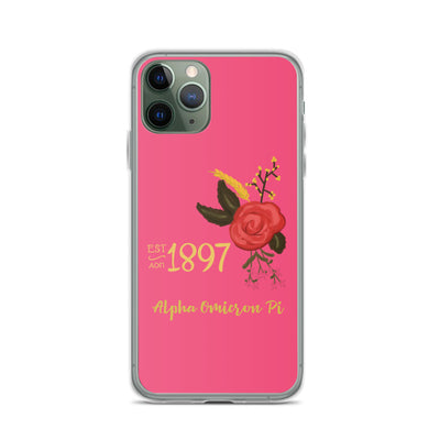 Alpha Omicron Pi 1897 Founders Day Pink iPhone Case