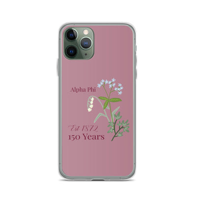 Alpha Phi 150th Anniversary Dusty Rose iPhone Case