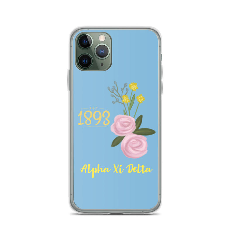 Alpha Xi Delta 1893 Founders Day Blue iPhone Case