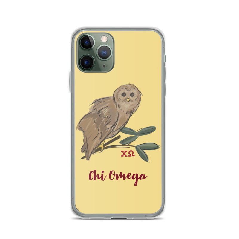 Chi Omega Gold Owl Mascot iPhone Case