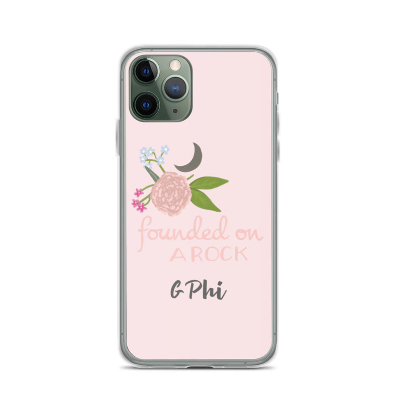Gamma Phi Beta Founded on a Rock Pink iPhone Case