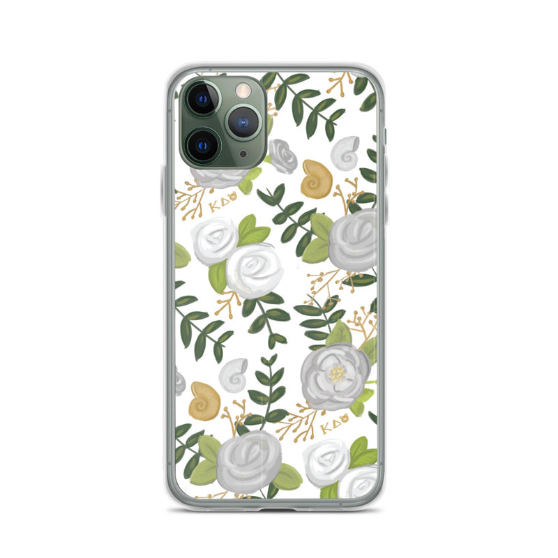 Kappa Delta White Floral Pattern iPhone Case