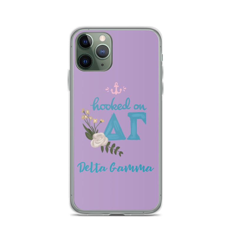 Delta Gamma Hooked on DG Purple iPhone Case