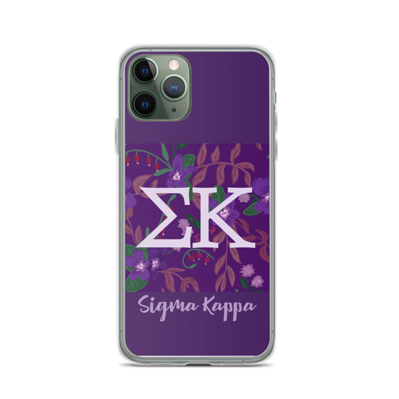 Sigma Kappa Greek Letters Purple iPhone Case