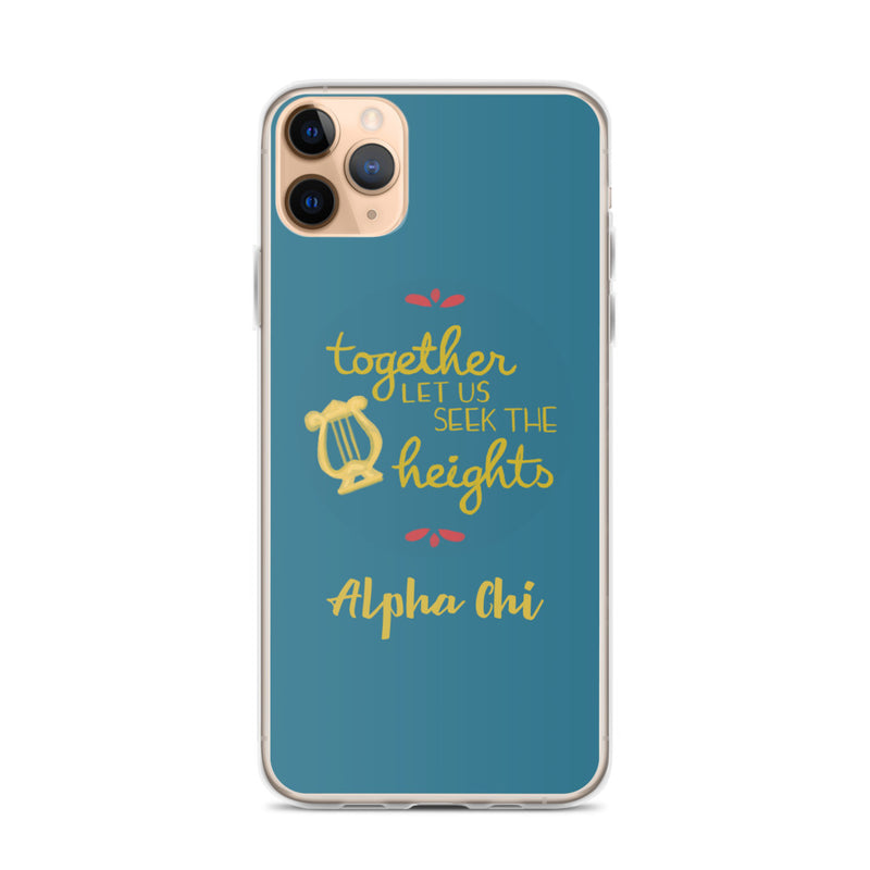 Alpha Chi Omega Motto Teal iPhone Case on iPhone 11 Pro Max
