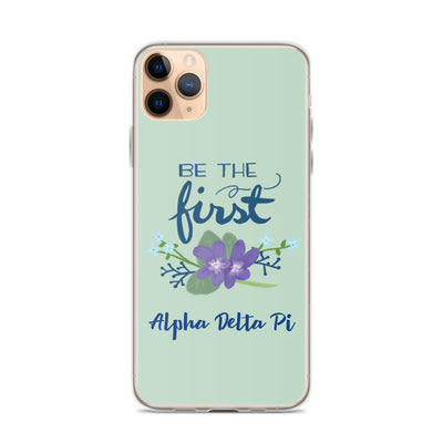 A Greek Happy favorite, our premium Alpha Delta P"Be The First" green iPhone case comes with a lifetime guarantee - just like sisterhood! Get ready to show your ADPi spirit with our artist-designed phone case inspired by the Alpha Delta Pi colors and symbols. This design features the motto "Be The First."