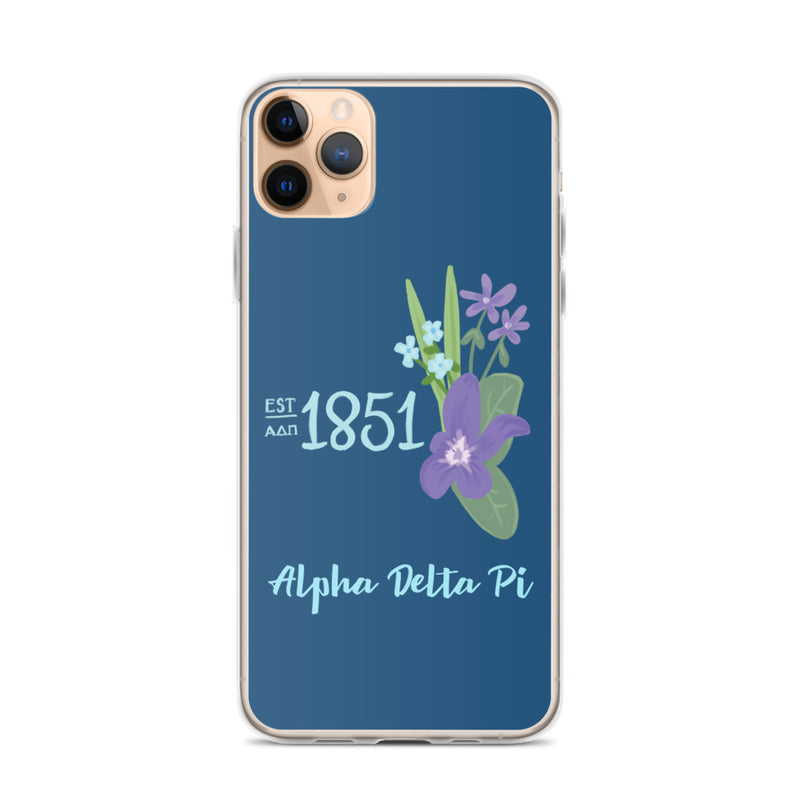 Our premium Alpha Delta Pi 1851 Founding Date Blue iPhone Case iPhone case with a blue 1851 Founding Date design comes with a lifetime guarantee - just like sisterhood! 