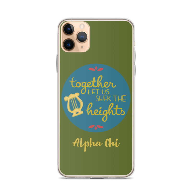 Alpha Chi Omega Together Let Us Seek The Heights iPhone Case in 11 Pro Max