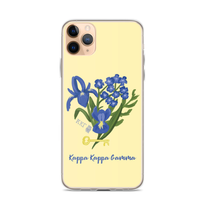 Kappa Kappa Gamma Yellow Fleur de Key iPhone Case on iPhone 11 Pro Max