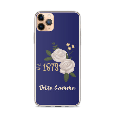 Delta Gamma 1873 Founders Day Navy Blue iPhone Case