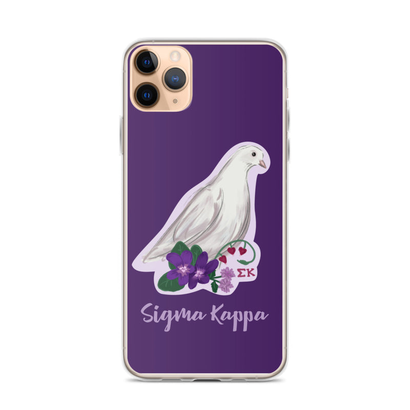 Sigma Kappa Dove Mascot Purple iPhone Case