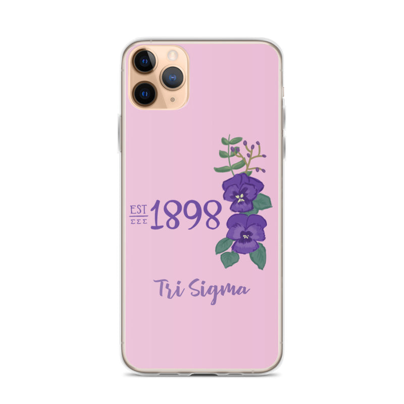 Tri Sigma 1898 Founders Day Design Pink iPhone Case