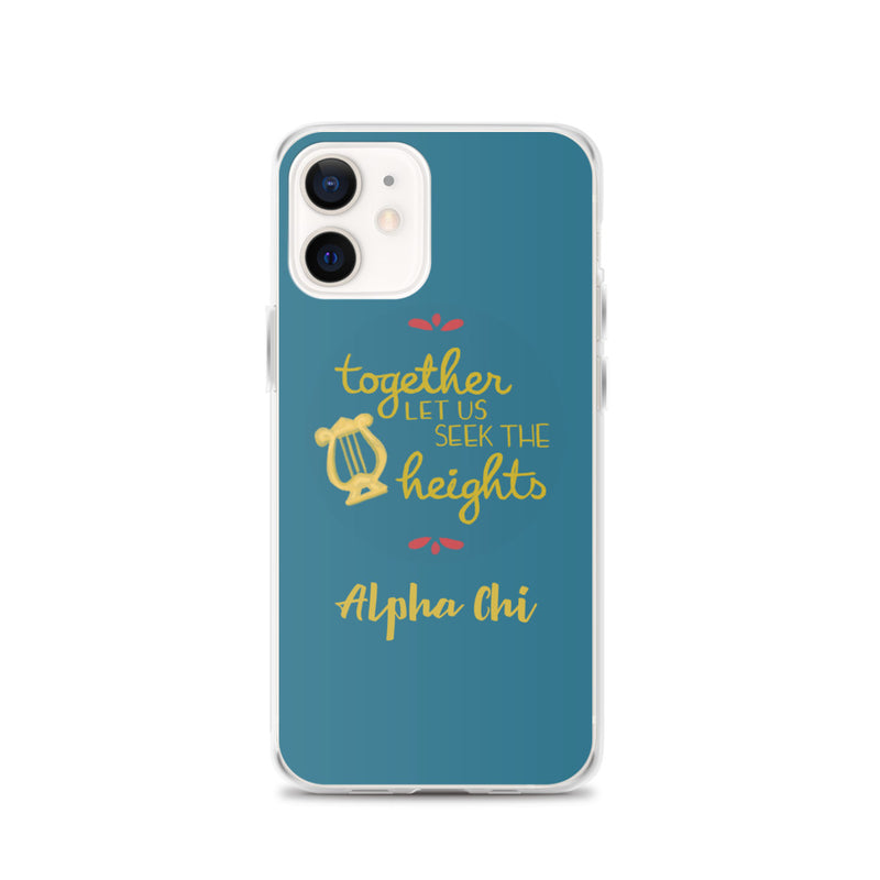 Alpha Chi Omega Motto Teal iPhone Case on iPhone 12 