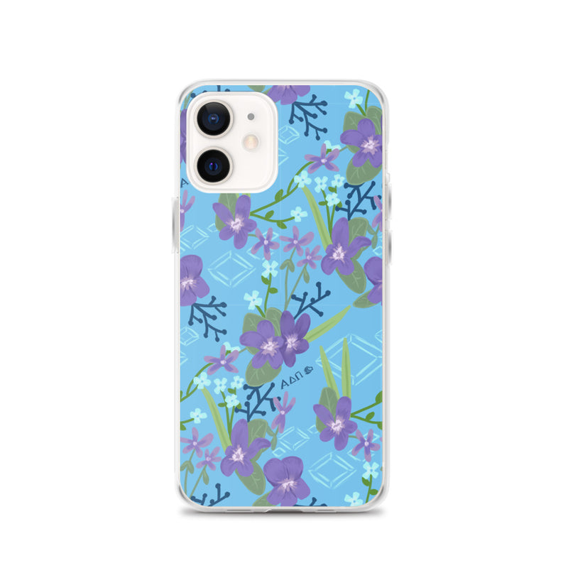 The Alpha Delta Pi iPhone case shows off the ADII flower and symbol.