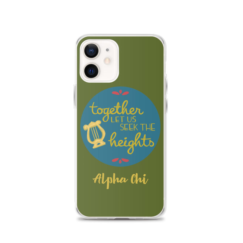 Alpha Chi Omega Together Let Us Seek The Heights iPhone Case in 12