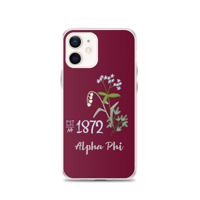 Alpha Phi 1872 Founders Day iPhone Case Bordeaux