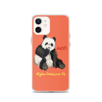 Alpha Omicron Pi Panda Coral iPhone Case