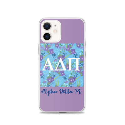 Alpha Delta Pi Greek Letters Purple iPhone Case