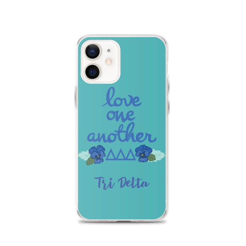 Tri Delta Love One Another Teal iPhone Case