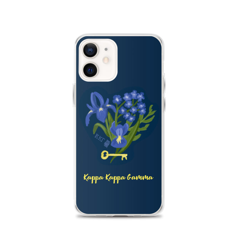 Kappa Kappa Gamma Fleur de Key iPhone Case, Dark Blue in iPhone 12