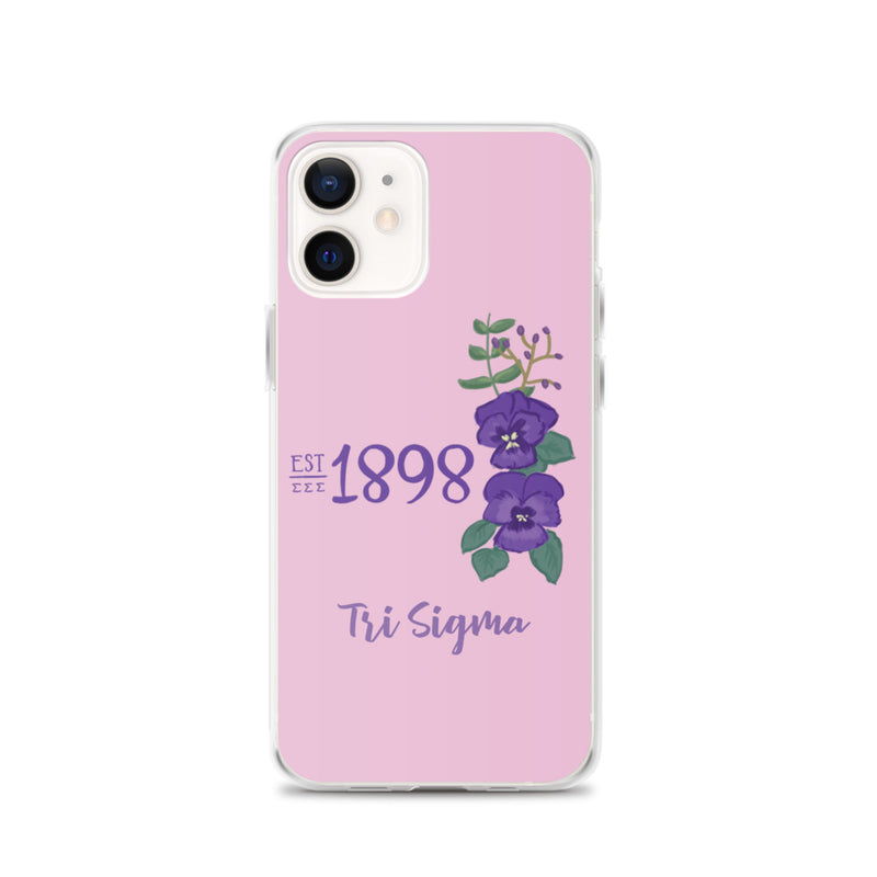 Tri Sigma 1898 Founders Day Design Pink iPhone Case