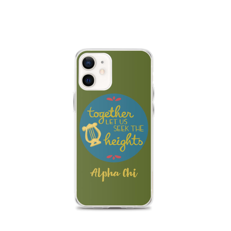 Alpha Chi Omega Together Let Us Seek The Heights iPhone Case in 12 mini