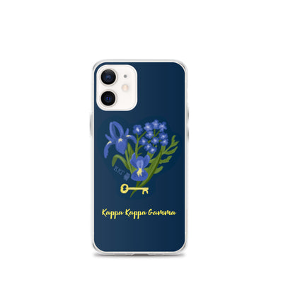 Kappa Kappa Gamma Fleur de Key iPhone Case, Dark Blue in iPhone 12 mini
