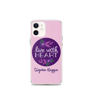 Sigma Kappa Live With Heart Pink iPhone Case